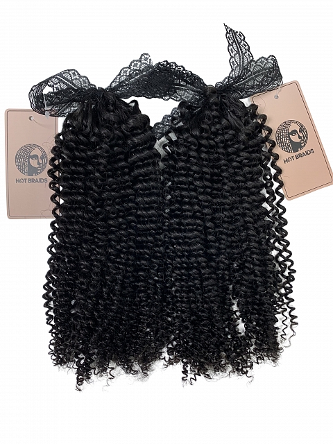 Hand-made Kinky Curly Crochet Human Hair Extension