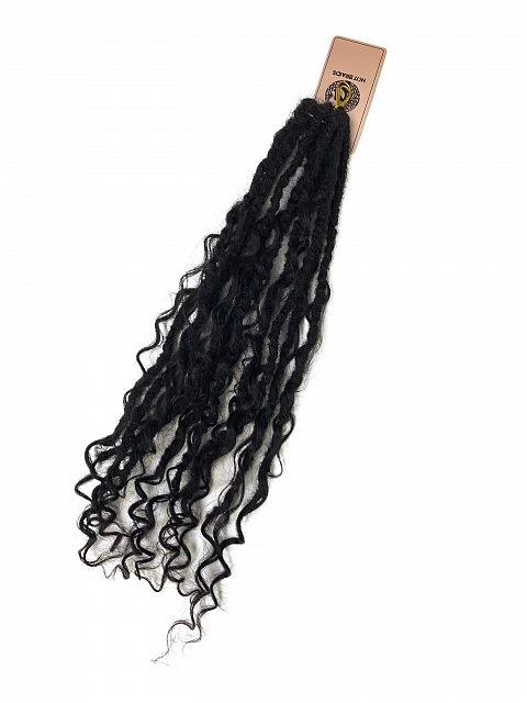 Premium 100% Human Hair Crochet Locs –Goddess Locs– Pre-Looped for DIY Instant Install – Ultra-Thin 0.5cm Lightweight Texture