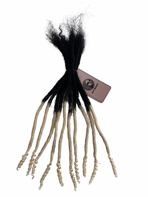 Ombre T1B/27 Standard Human Hair Loc Extensions With Curly Ends