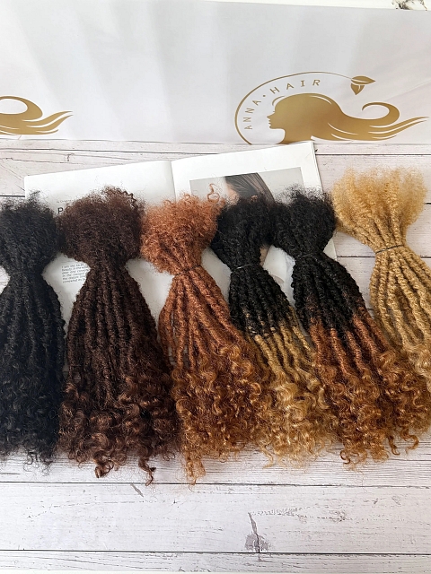 100% Real Human Hair Lisa Locs with Regular Dreadlocks and Curly End