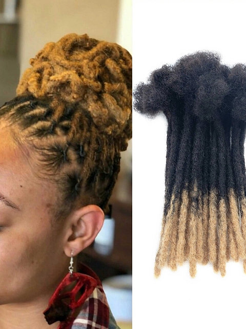 Natural Human Afro Kinky Locs Extension 100% Human Hair Extension Soft Regular Dread Handmade Locs