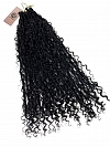 Pre-looped Crochet Boho Locs with Human Hair Curls
