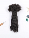 Human Hair Loc Extensions With Curly Ends - Nautral Black Color