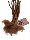 #30 Caramel Brown Standard Human Hair Loc Extensions Curly Tips