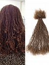 100% Real Human Hair Curly Tips Interlocked Sisters Locs Micro Dreadlock Extensions Permanent Natural Looking