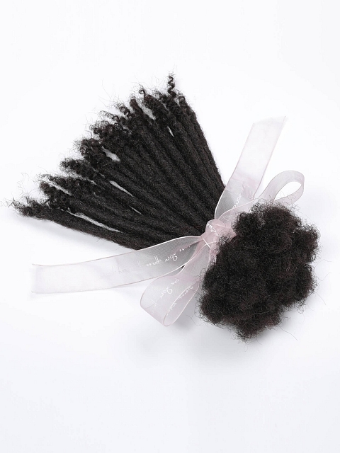 Natural Human Afro Kinky Locs Extension 100% Human Hair Extension Soft Regular Dread Handmade Locs