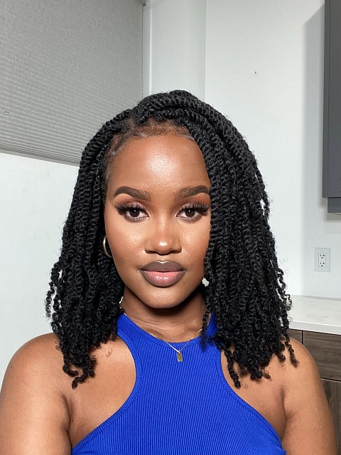 Jet Black-Tight Afro Kinky - Bulk Human Hair - Dreadlocs/Twists