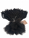 Textured Interlocked Human Hair Loc Extensions with Kinky Curly Curls