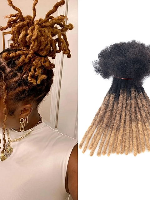 Cheveux Human Regular and Pop Afro Kinky Human Remy Hair Locs Permanent Dreadlocks Extensions