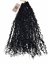 Pre-looped Crochet Boho Locs with Human Hair Curls