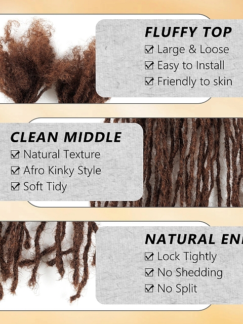 Unprocessed Perruque Locs #4+white Color 100% Virgin Human Hair Inter Locs Human Hair Soft Loc Extensions