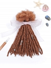Textured Caramel Brown Human Hair Loc Extensions