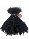 Textured Interlocked Human Hair Loc Extensions with Kinky Curly Curls