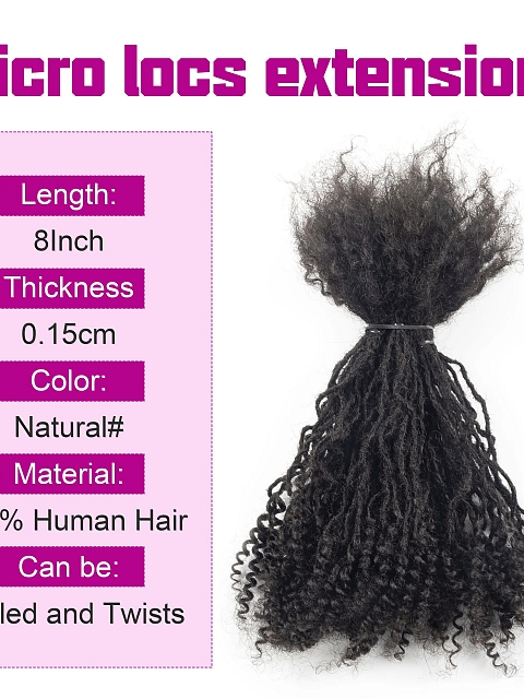 Interlocs With Curly End Dreadlocks Extensions 100% Human Hair Handmade Locs Extensions