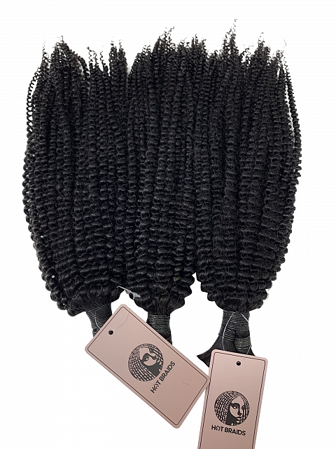 3c4a Texture-Afro Kinky Curly - Bulk Human Hair - Loose/Braids