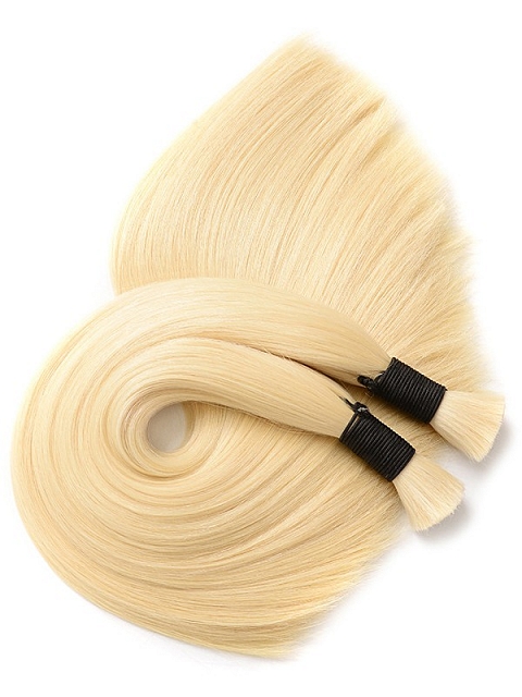 Platinum Blond Soft Straight - Bulk Human Hair - Loose/Braids