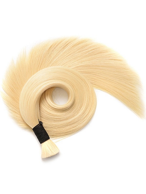 Platinum Blond Soft Straight - Bulk Human Hair - Loose/Braids