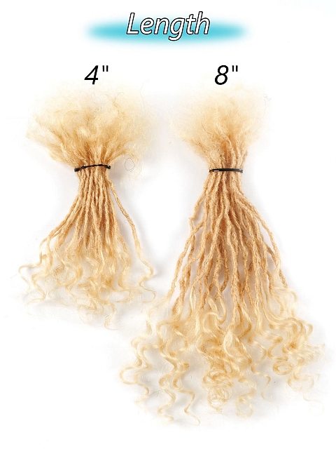 100% Full Handmade 613 Blonde Sister Locs Extensions Human Hair Dreadlock Extensions with Curly Ends