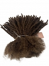 Textured Interlocked Human Hair Loc Extensions Color #4 Light Brown