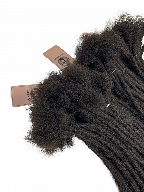 Standard Human Hair Loc Extensions With Curly Ends Natural Black
