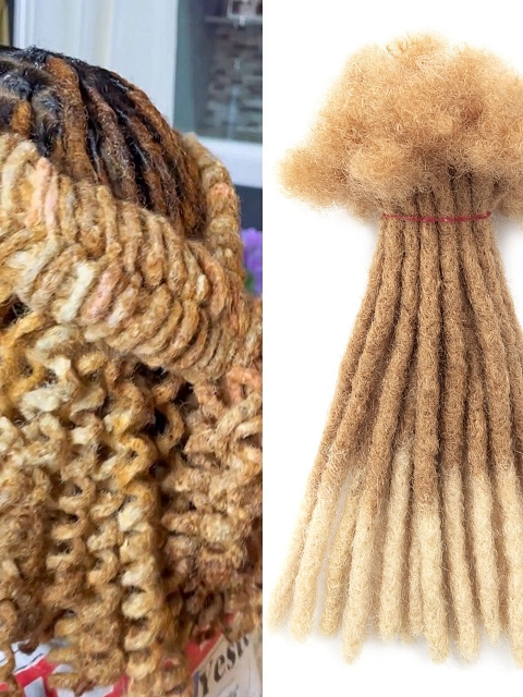 Tip Blonde 100% Real Human Hair Dread Lock Extensions Full Handmade Permanent Extension Bundles