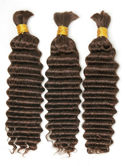 Medium Brown Deep Wave  - Bulk Human Hair - Loose/Braids