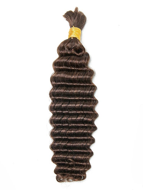 Medium Brown Deep Wave  - Bulk Human Hair - Loose/Braids