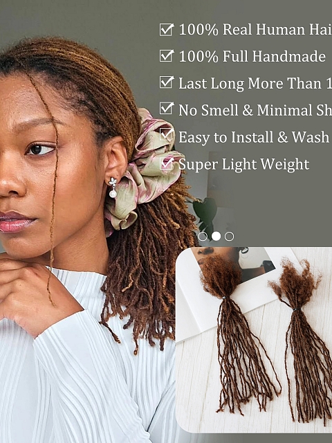 Unprocessed Perruque Locs #4+white Color 100% Virgin Human Hair Inter Locs Human Hair Soft Loc Extensions
