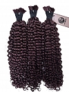 Dark Burgundy Semi Curly - Bulk Human Hair - Loose/Braids