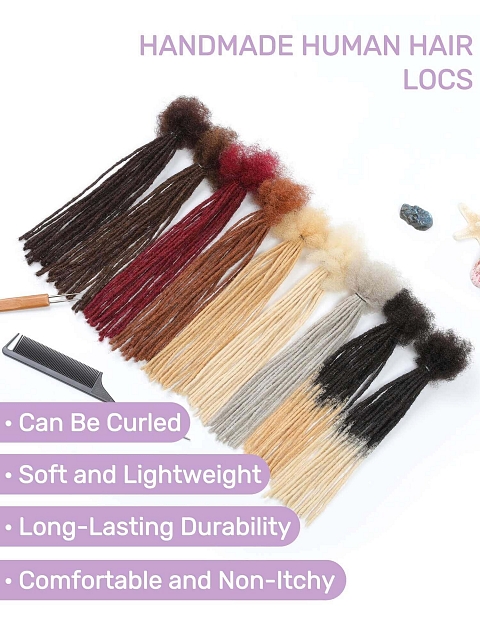 0.2cm Thickness Micro Locs Extensions Human Hair - Colors Available