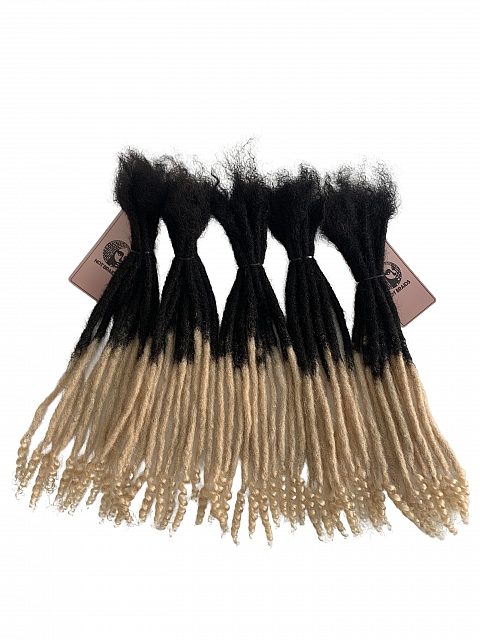 Ombre T1B/27 Standard Human Hair Loc Extensions With Curly Ends