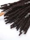 100% Human Hair Textured Loc Extensions Dark Brown Color 