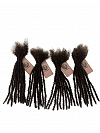 Textured Interlocked Human Hair Loc Extensions Color #4 Light Brown