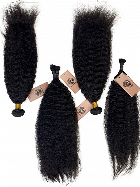 Kinky Straight -Reusable The Hybrid Glam Kit-Braiding w/ Weft Hair Combo