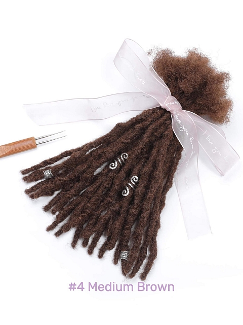 Textured Interlocked Human Hair Loc Extensions - Colors Available