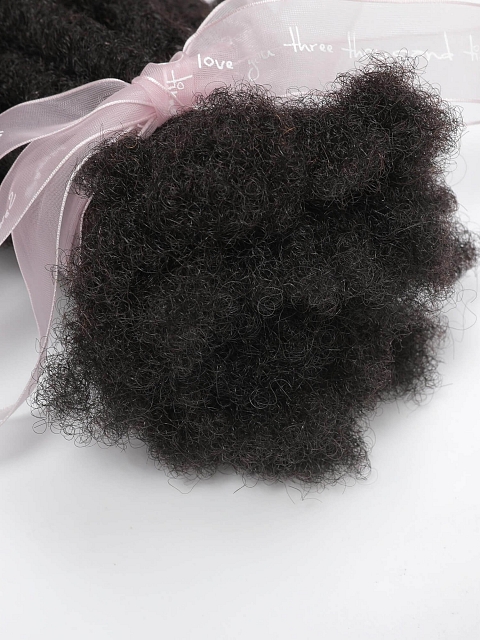 Textured Human Hair Loc Extensions, Natural Black