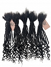 Textured Interlocked Human Hair Loc Extensions with Loose Curly Curls