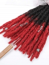 Ombre Red Tips Textured Human Hair Loc Extensions