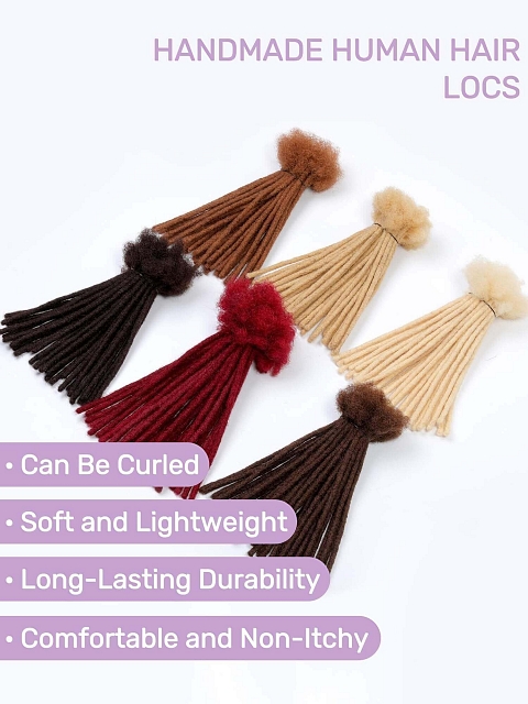 Interlocs With Curly End Dreadlocks Extensions 100% Human Hair Handmade Locs Extensions