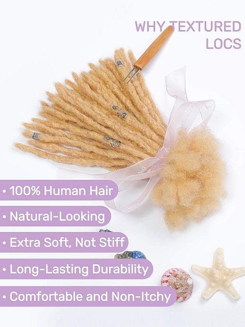 Textured Honey Blonde Human Hair Loc Extensions