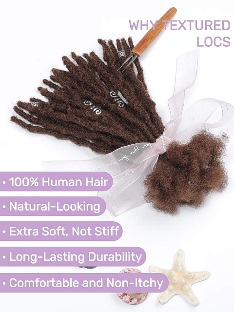 #Red Custom Color Dreadlocks Hair Extension Human Hair Hand Made Crochet Braids Locs for Men & Women