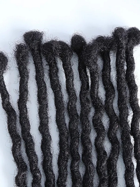 Pre-Looped Human Hair Loc Extensions With Curly Ends