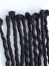 Pre-Looped Human Hair Loc Extensions With Curly Ends